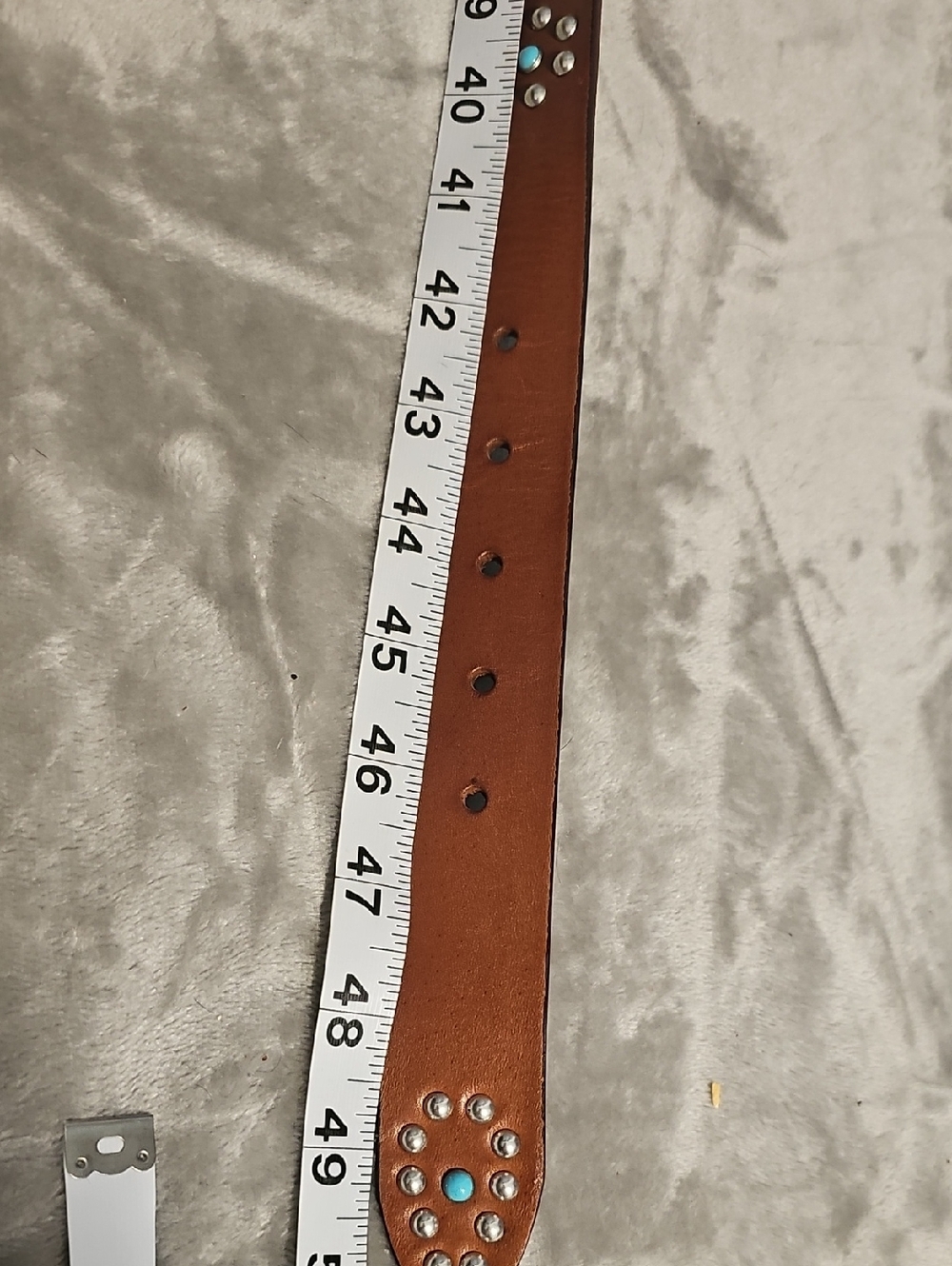 NWOT JJill Brown Leather Turquoise Studded Belt XL - Picture 6 of 6